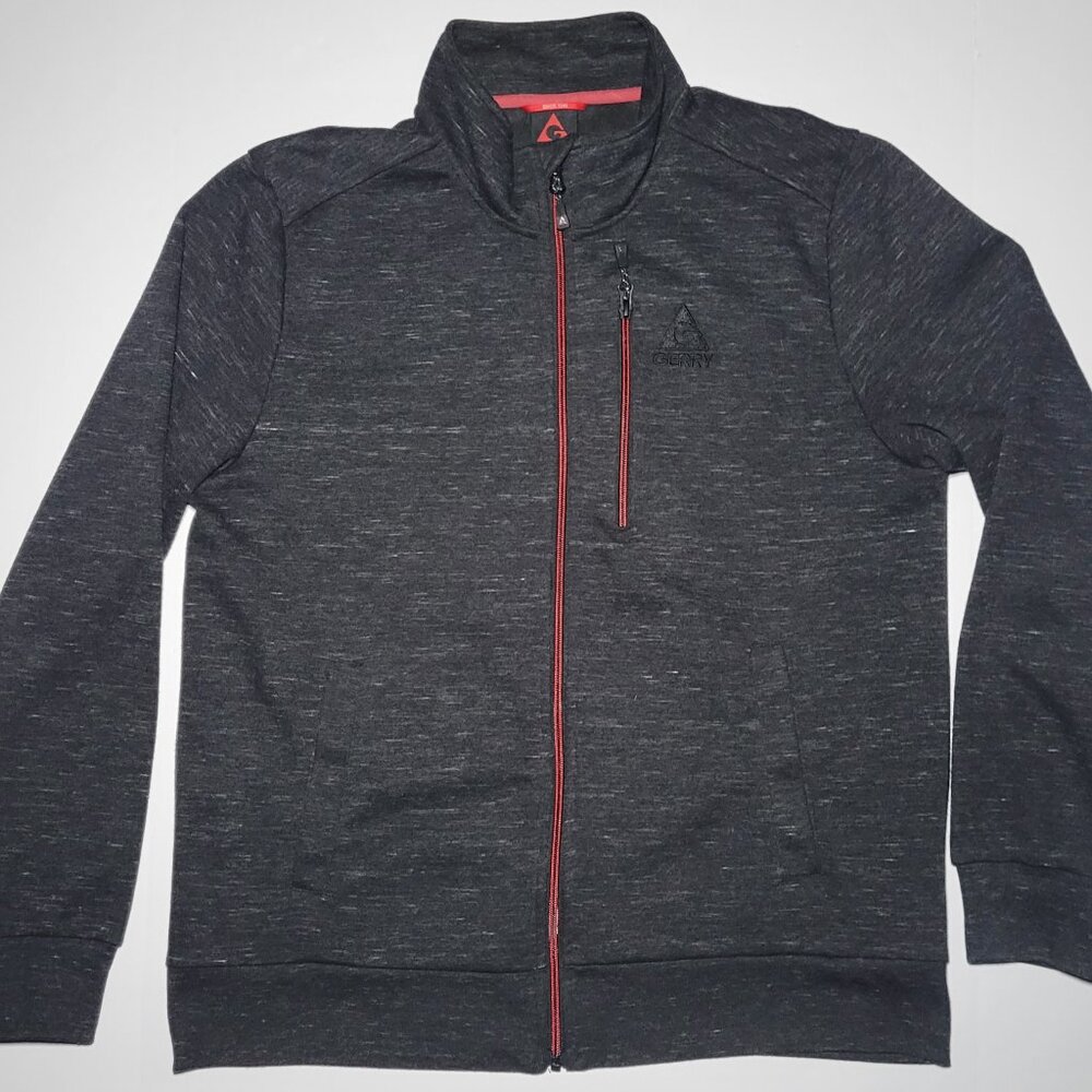 Gerry Mens Charcoal Gray Full Zippered Sweatshirt Size Large